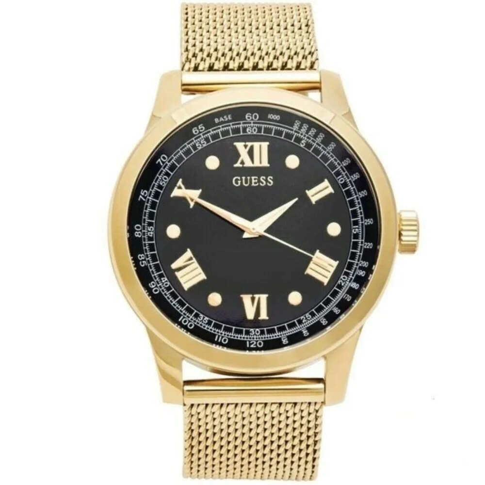 GUESS Men's Mesh Gold-tone Stainless Steel Watch